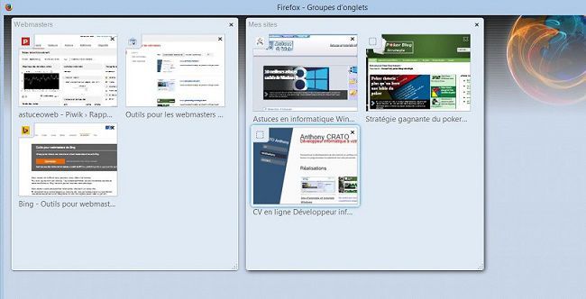 Groupe onglets dans firefox33