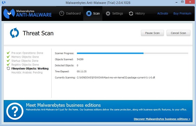 Analyse scan Anti Malware