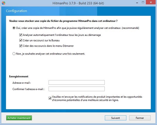 Configuration Hitman Pro