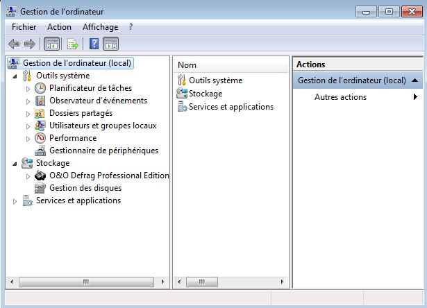 gestion de l'ordinateur