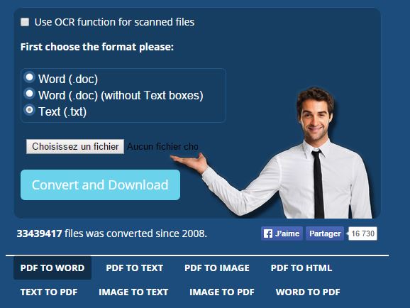 outil PDF convertir pdf to word