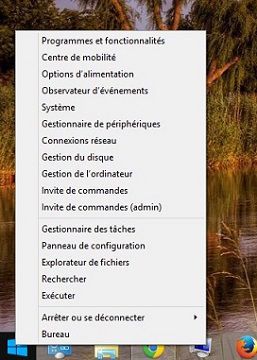 Menu démarrer secret W8