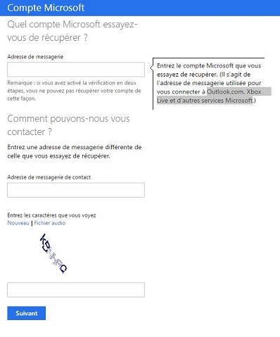 transfert de compte Microsoft