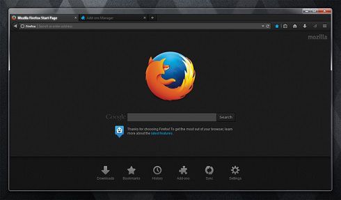 thème complet noir firefox