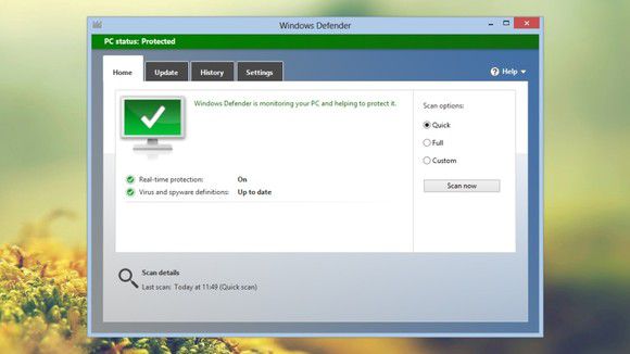 Interface de Windows Defender dans Windows 8.1